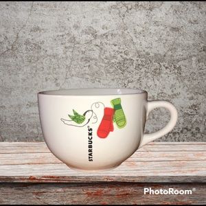 Starbucks 2011 Mug Bird & Mittens Winter Christmas White Red Green